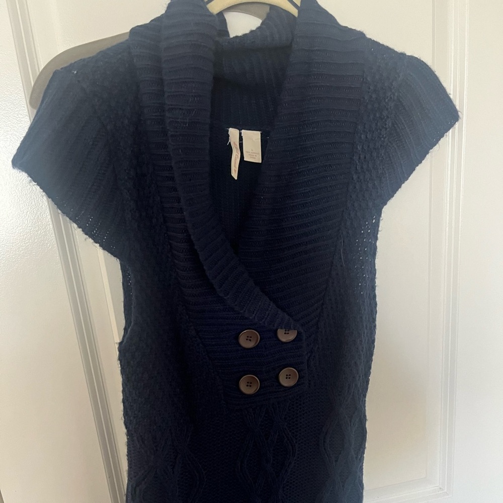 Red Camel lightweight sweater, short sleeve dress, Navy dress size Large